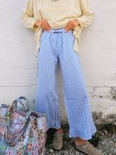 girly gingham pants - light blue