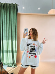 ETTA OG | cool girls love sports sweatshirt - ash