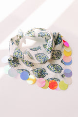 HANDMADE | sequin bandana scarf - white