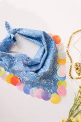 HANDMADE | sequin bandana scarf - blue