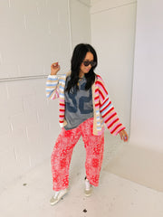 glory days bandana jeans - red