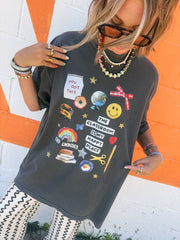 ETTA OG | classroom is my happy place graphic tee - charcoal