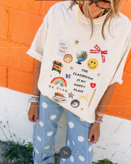 ETTA OG | classroom is my happy place graphic tee - ivory