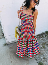 afterparty plaid maxi dress