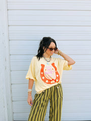 ETTA OG | peace and quiet graphic tee - butter yellow