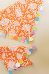 HANDMADE | sequin bandana scarf - orange / white
