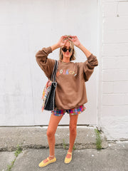 ETTA OG | multicolor mother! sweatshirt - brown