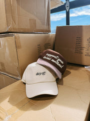 ETTA OG | support your local mothers trucker hat - brown / stripe