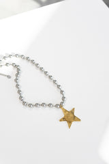 beljoy | barb & star necklace - silver with gold star