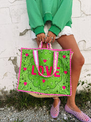 all you need is love tote bag - green