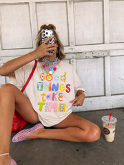 ETTA OG | good things take time graphic tee - ivory