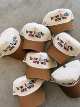 ETTA OG | how lucky are we trucker hat - brown / multi