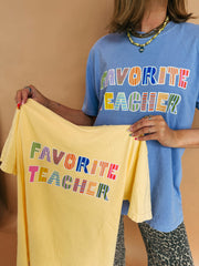 ETTA OG | favorite teacher graphic tee - butter yellow