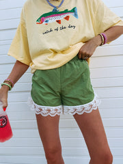 ETTA OG | keep up the pace lace shorts - green