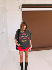 ETTA OG | blame it on my roots graphic tee - charcoal