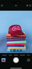 ETTA OG | dilly dallying trucker hat - burgundy / pink