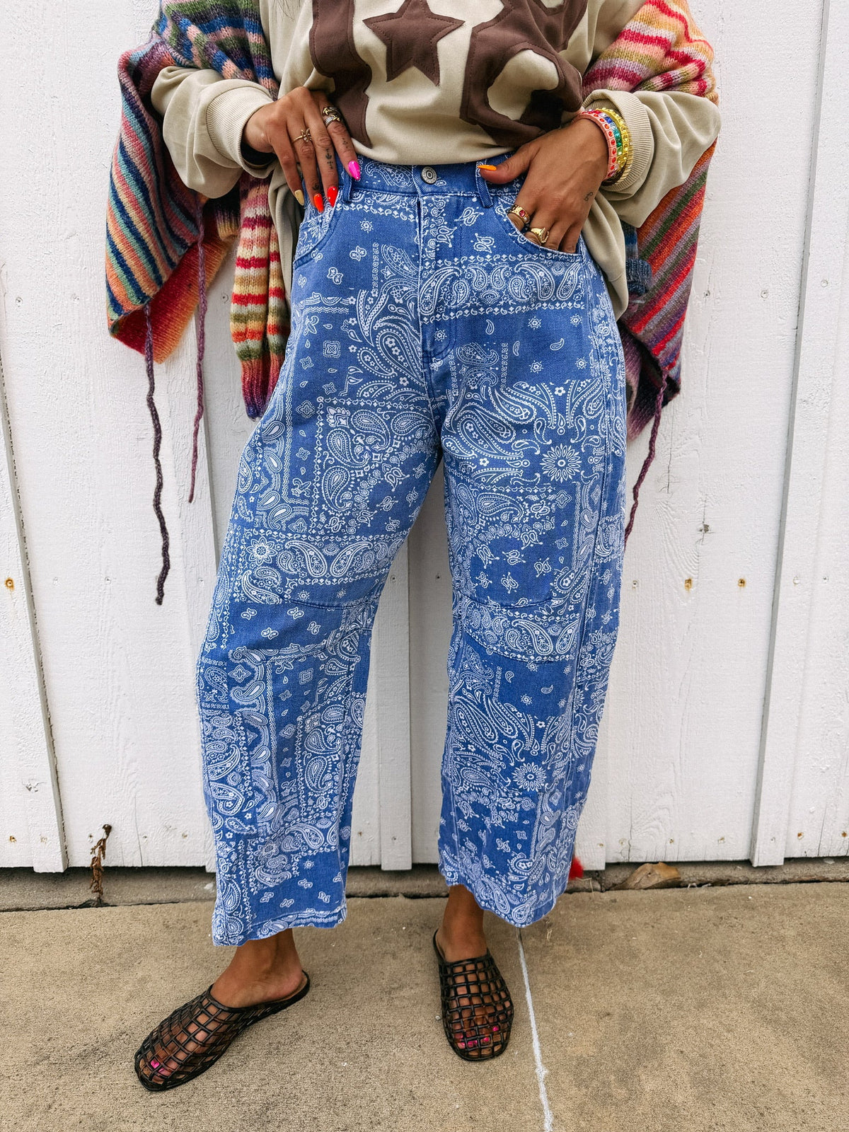 glory days bandana jeans - blue