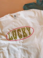 ETTA OG | star studded lucky graphic tee - ivory / green