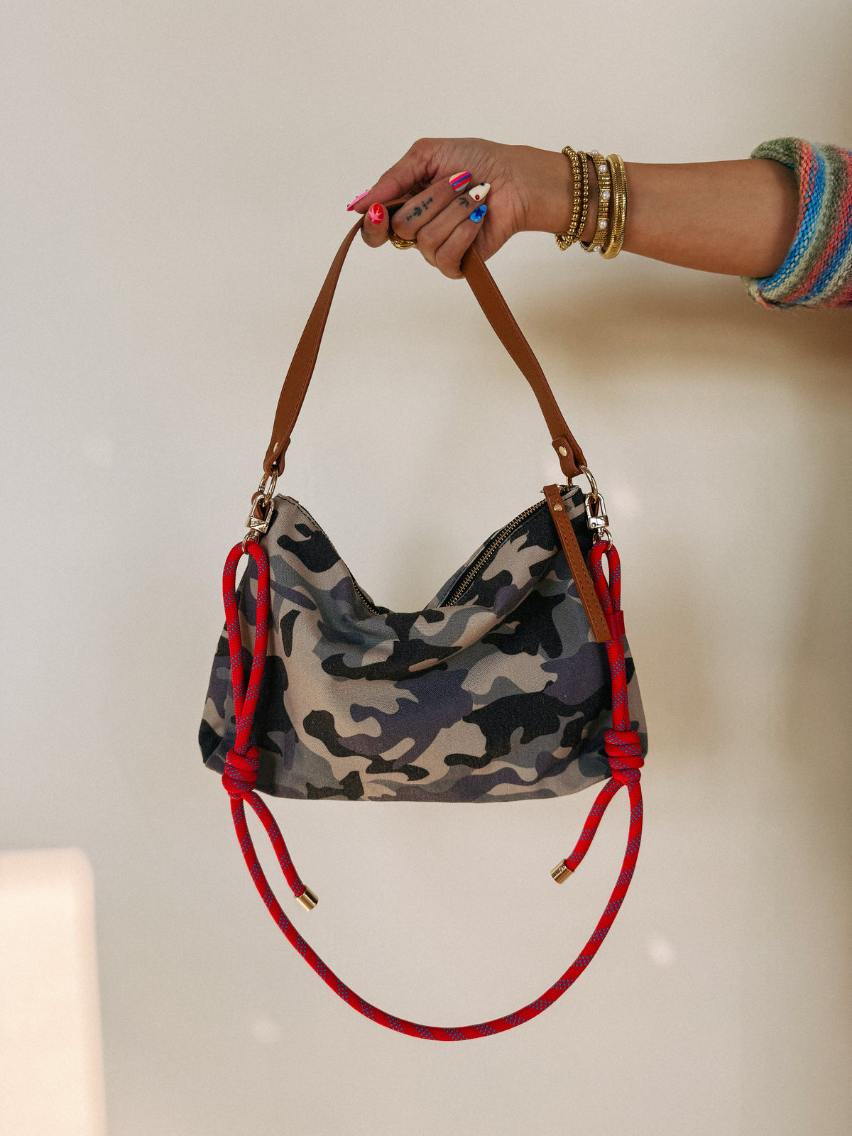canvas shoulder bag - camo
