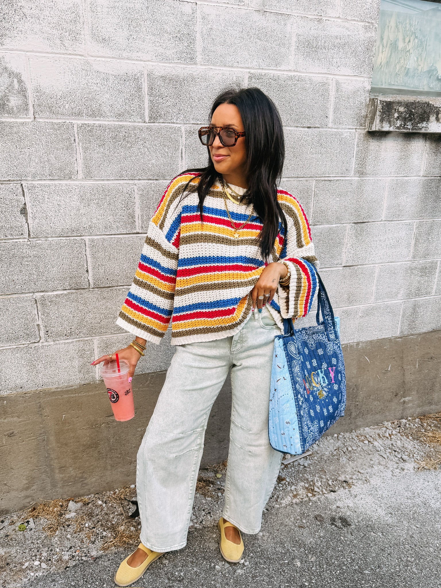 charmed life stripe sweater