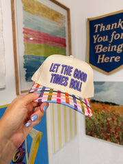 ETTA OG | good times roll trucker hat - plaid / purple