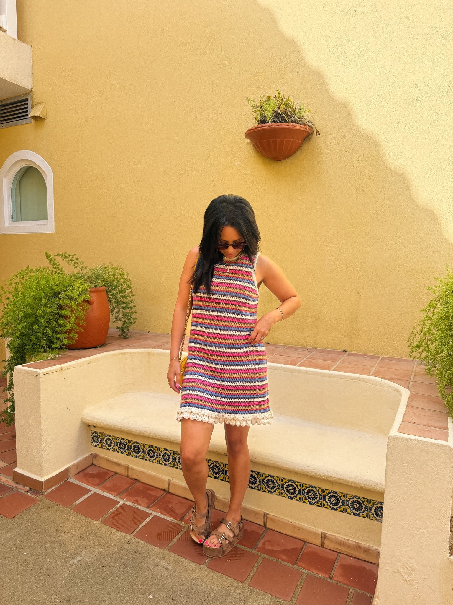 felicity crochet ruffle dress