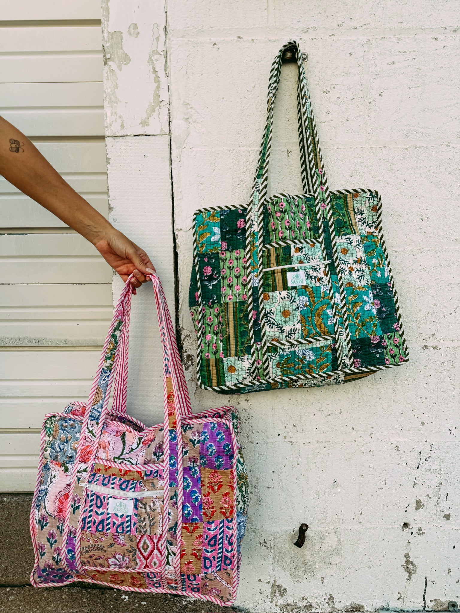 ETTA OG | quilted tote bag - evergreen