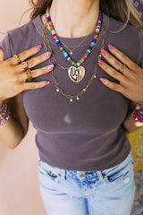 beljoy | lucky in love stone necklace - rainbow