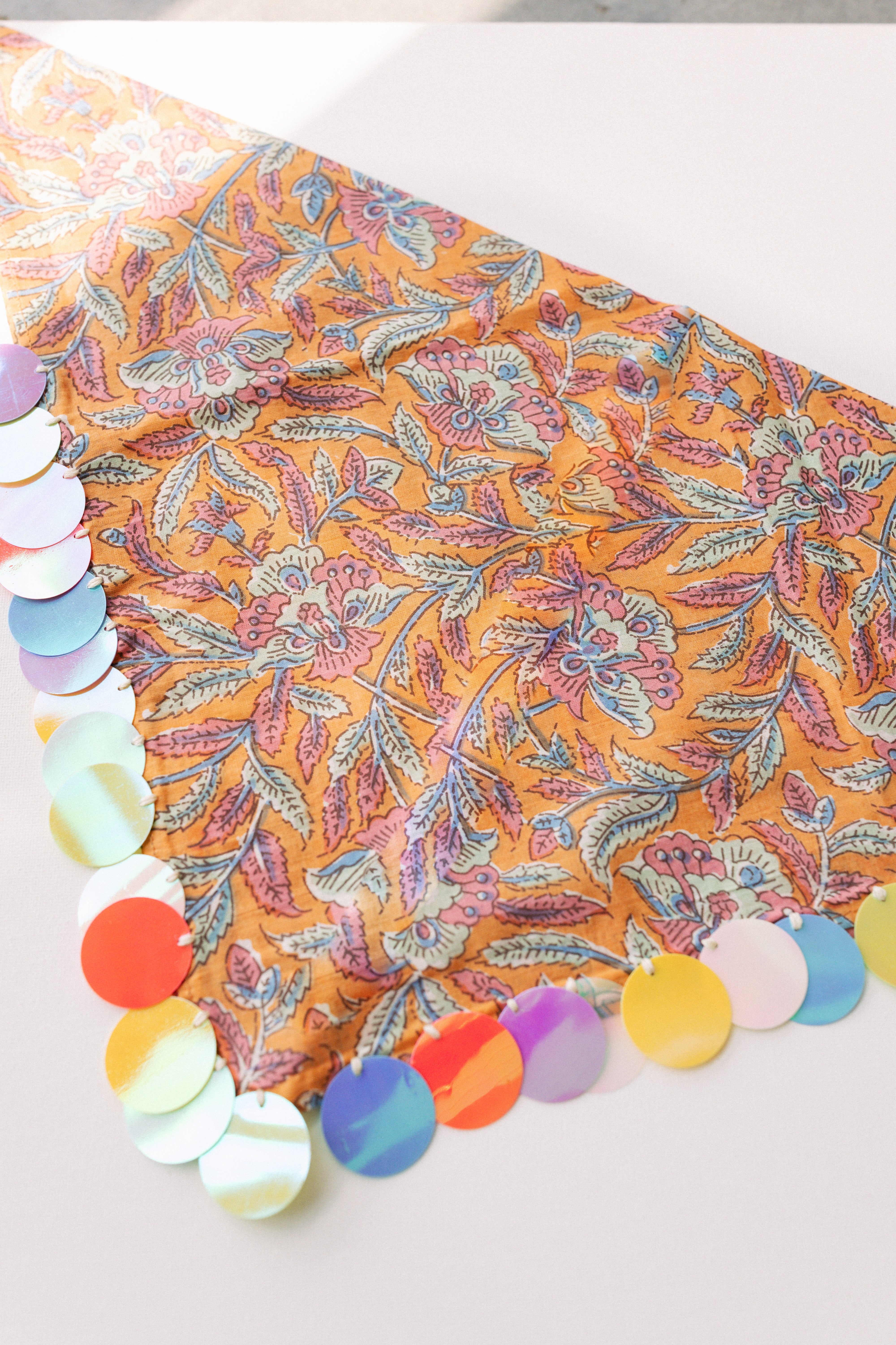 HANDMADE | sequin bandana scarf - orange
