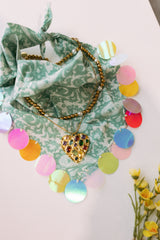 HANDMADE | sequin bandana scarf - teal