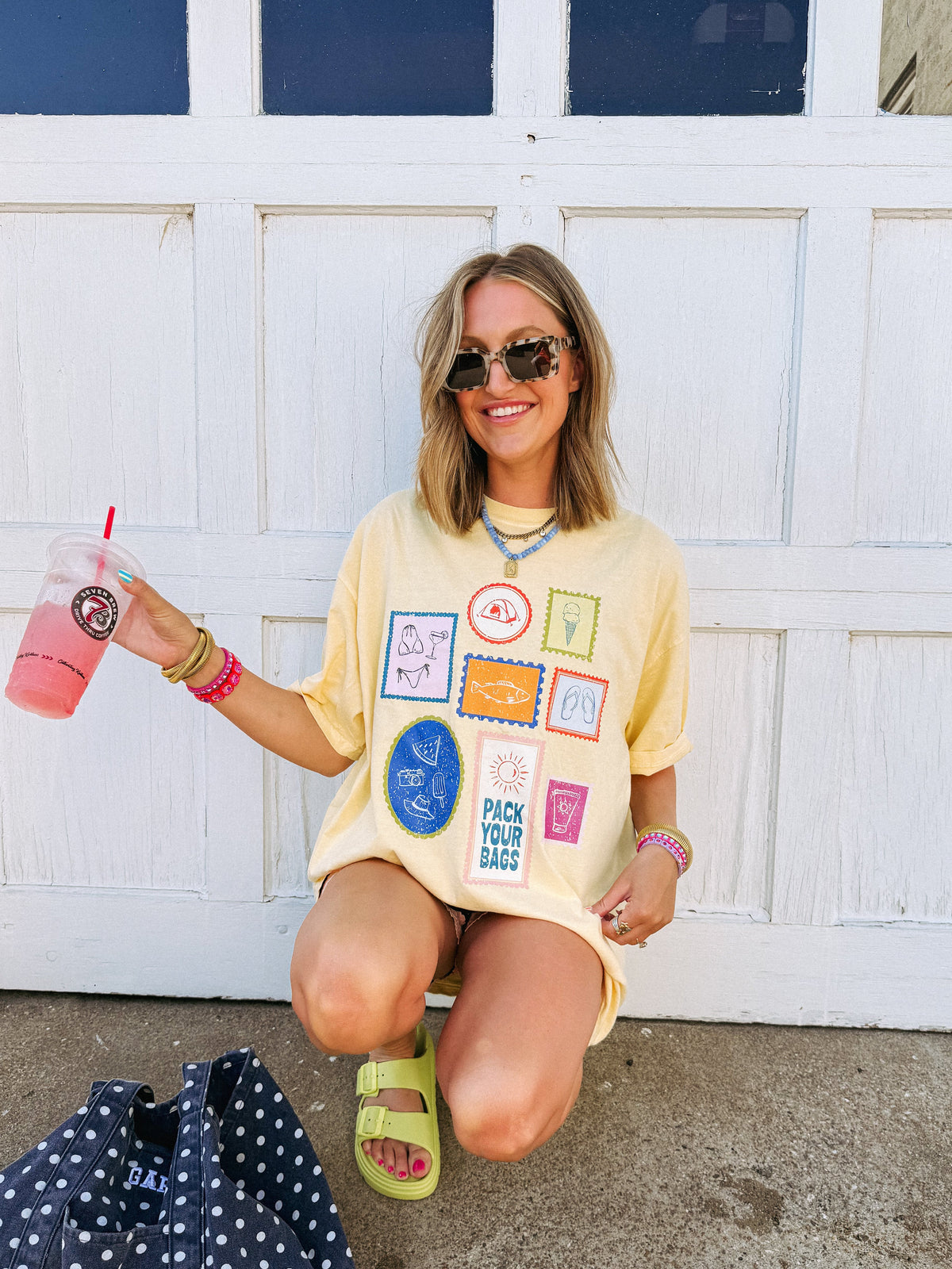 ETTA OG | pack your bags postcard graphic tee - butter yellow