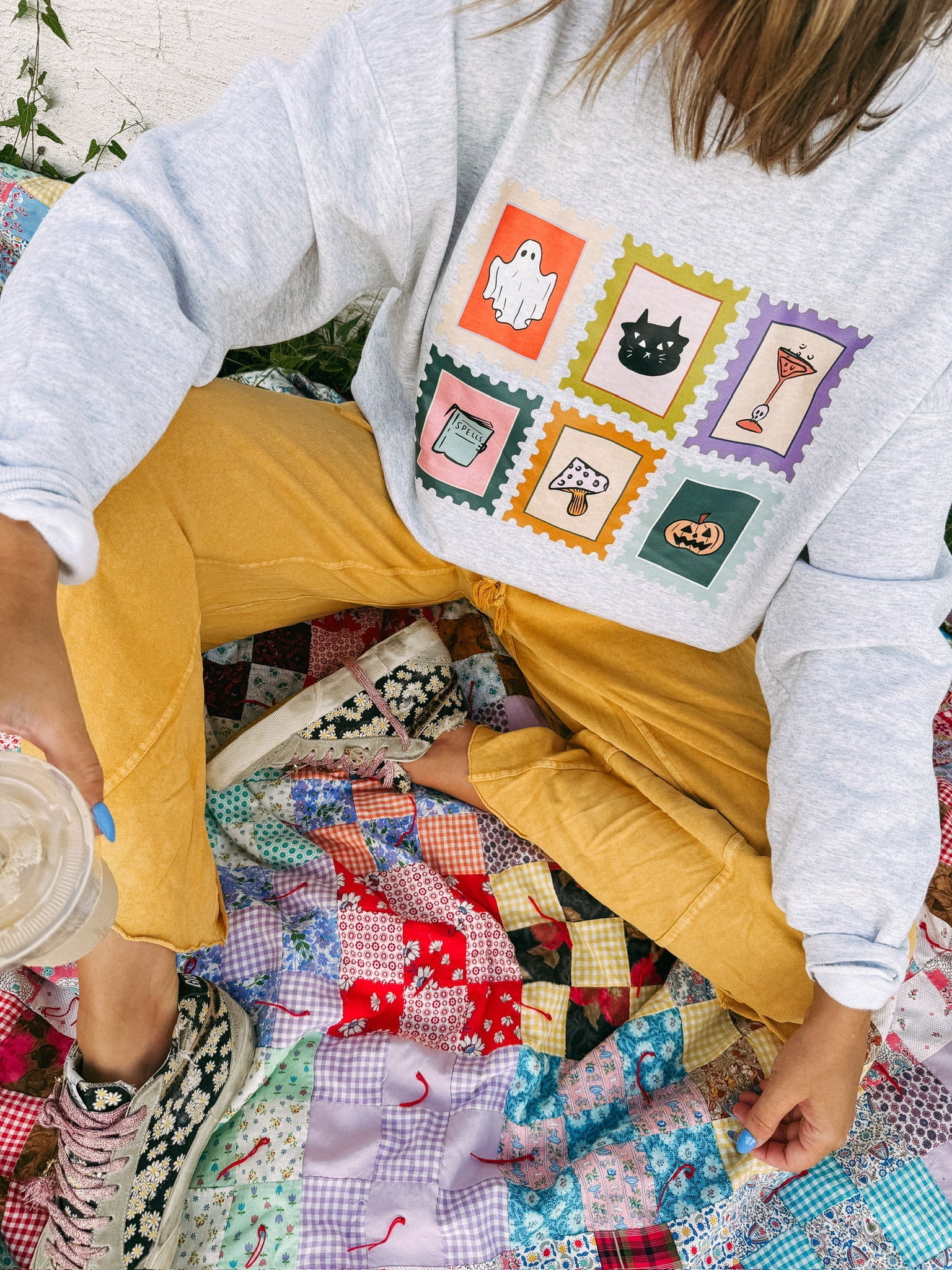 ETTA OG | halloween stamps sweatshirt - ash