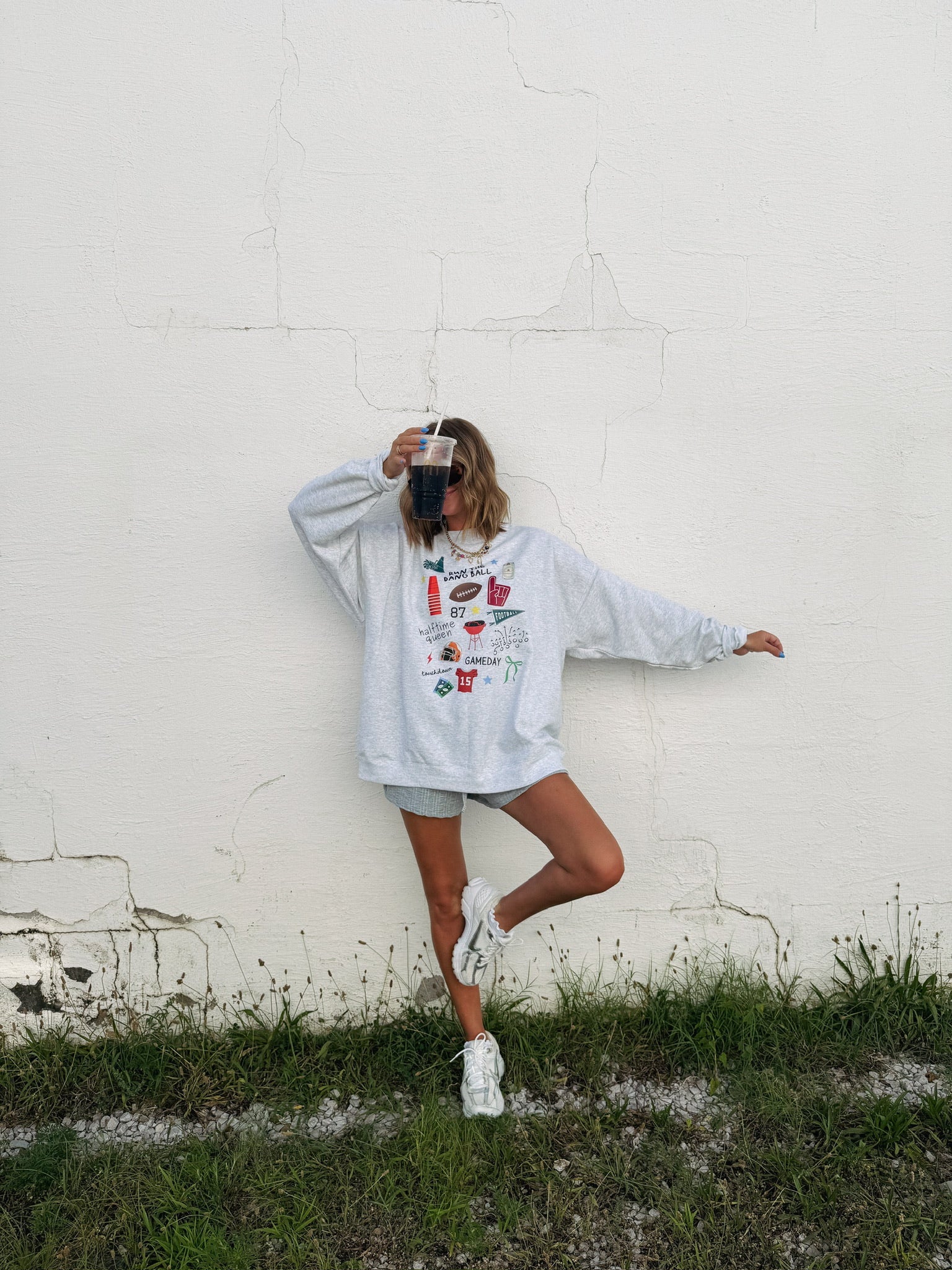 ETTA OG | halftime queen sweatshirt - ash