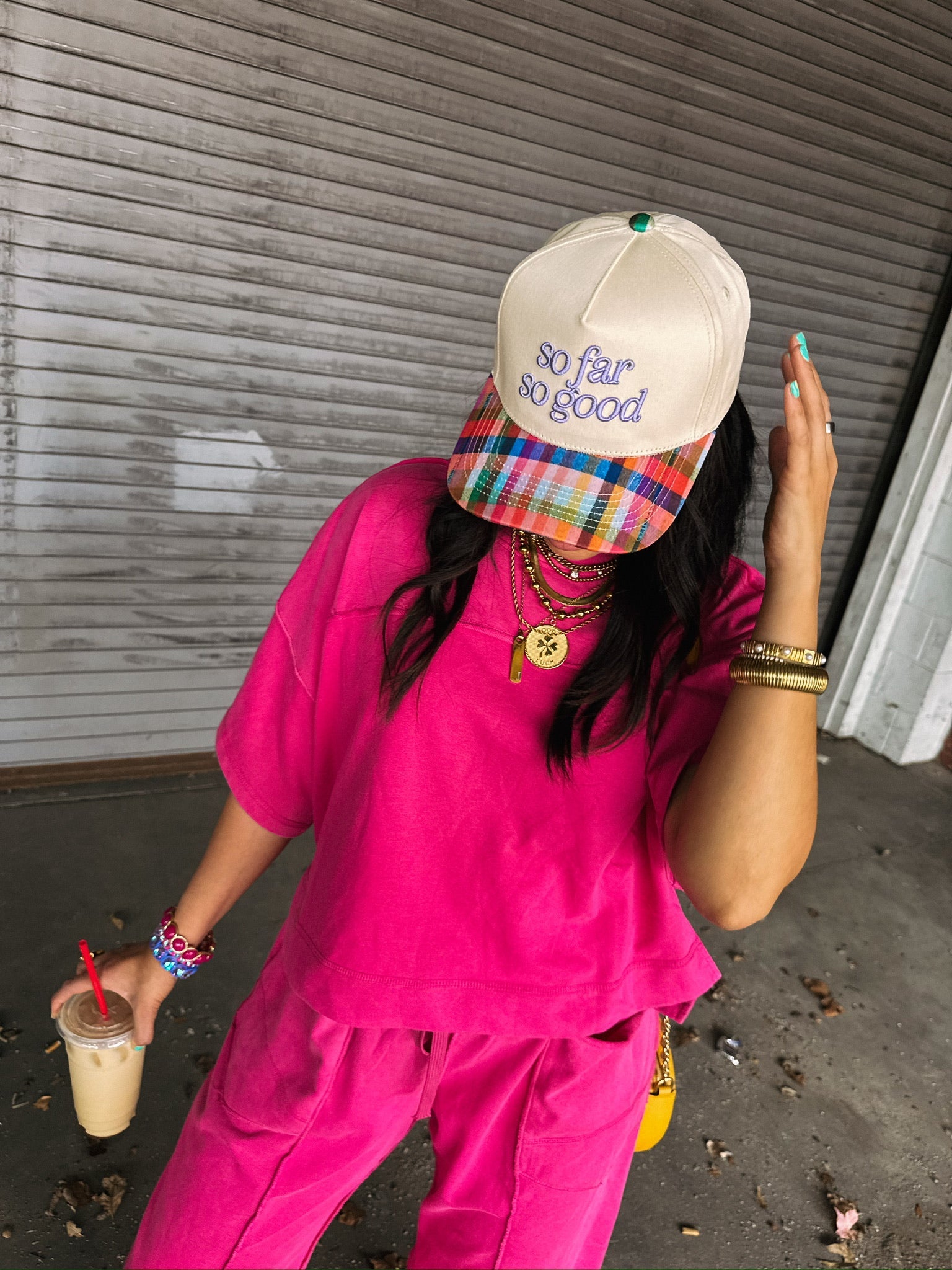 ETTA OG | so far so good trucker hat - multi plaid