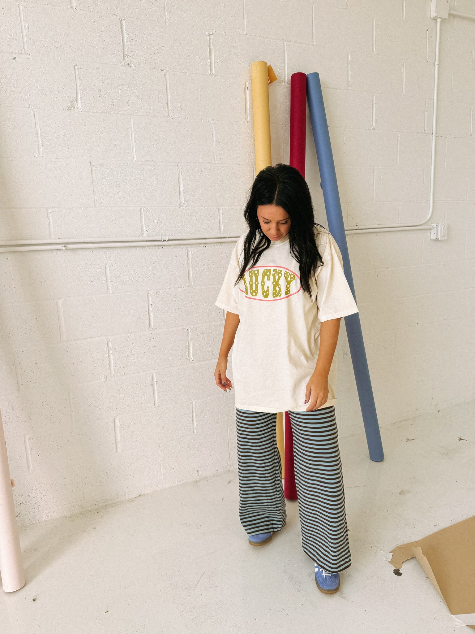 ETTA OG | star studded lucky graphic tee - ivory / green