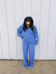 feeling fuzzy lounge pants - royal blue