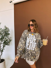 ETTA OG | this must be the place camo sweatshirt