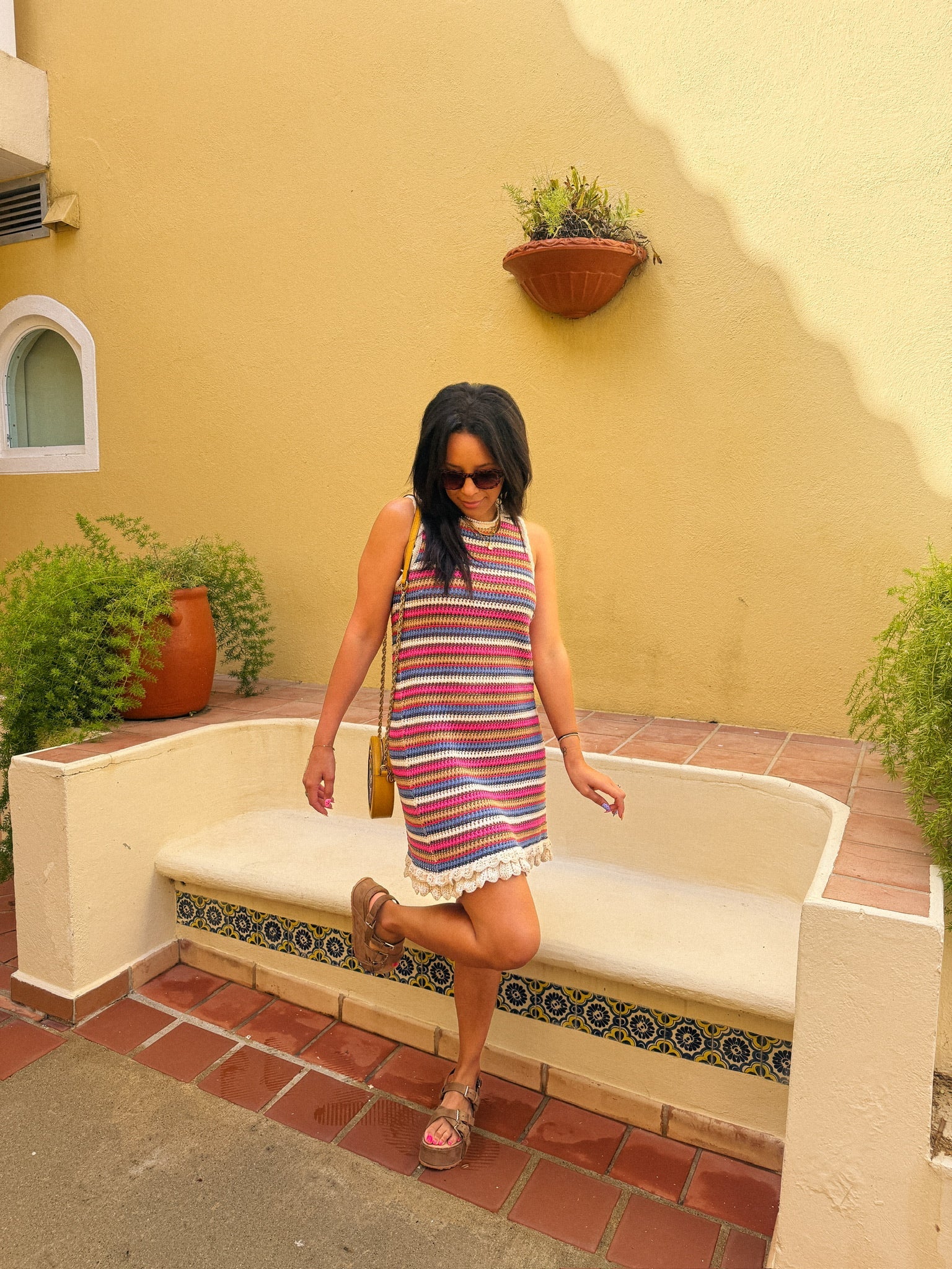 felicity crochet ruffle dress