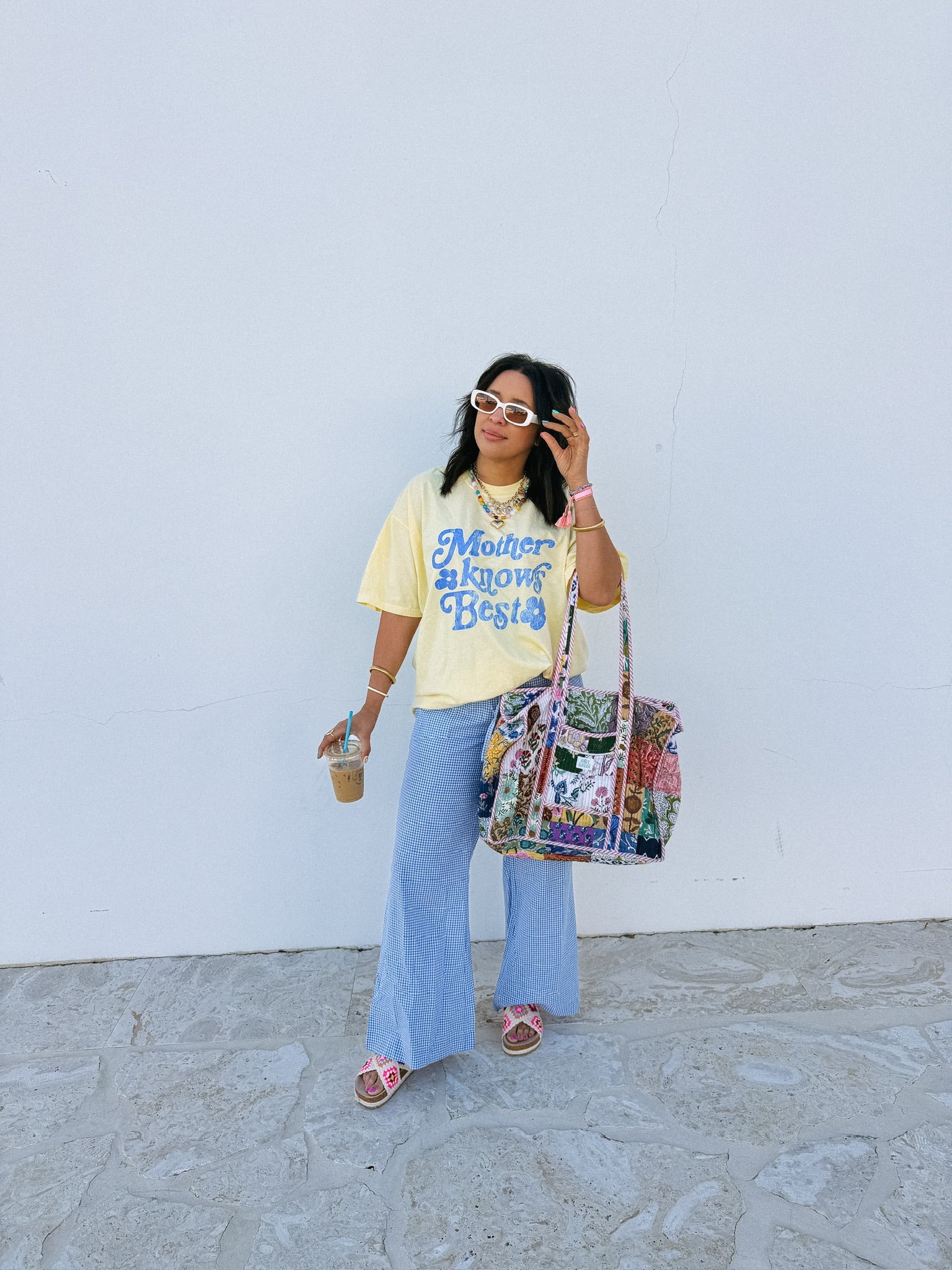 ETTA OG | mother knows best graphic tee - butter yellow / blue