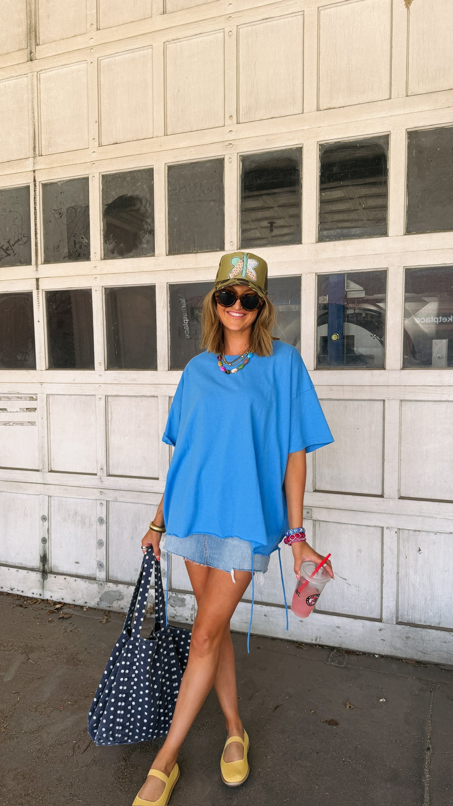 DAVI & DANI | strings attached oversized tee - blue
