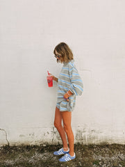 dolphin stripe mock neck