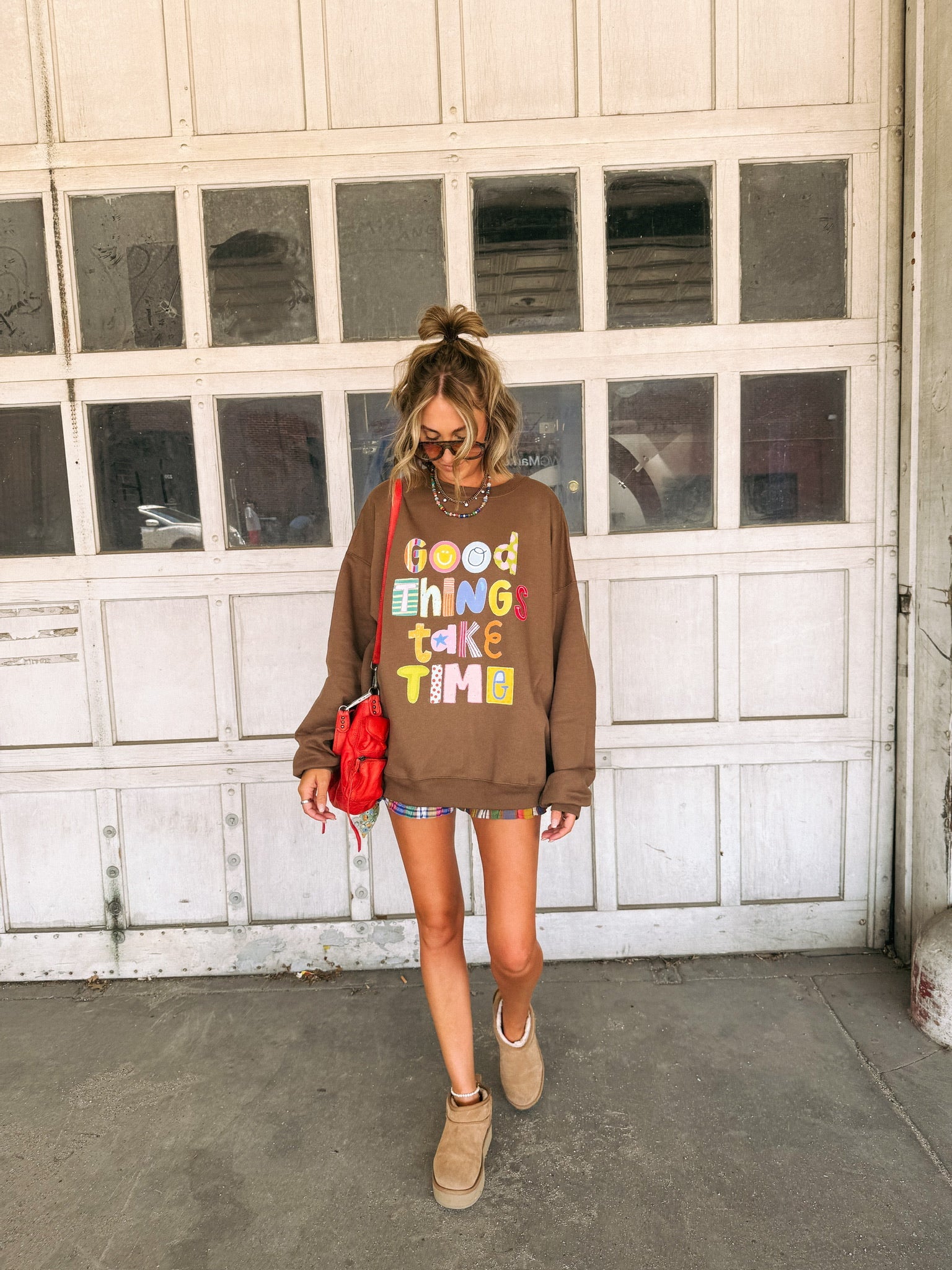 ETTA OG | good things take time sweatshirt - brown