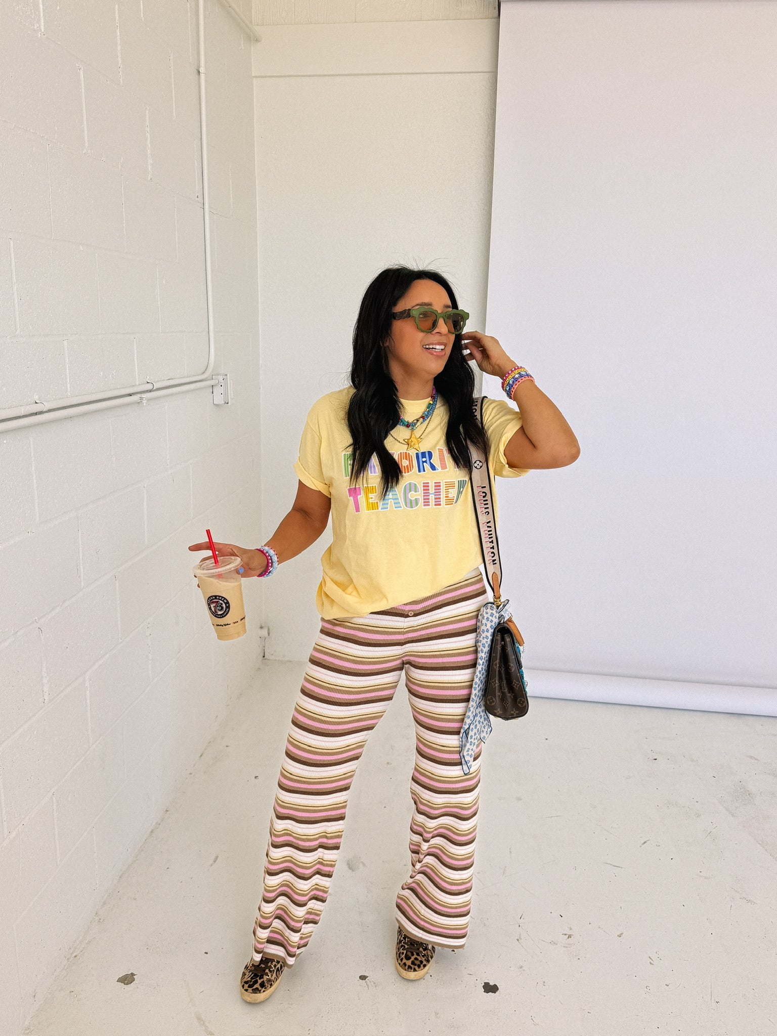 hazelnut stripe comfy pants