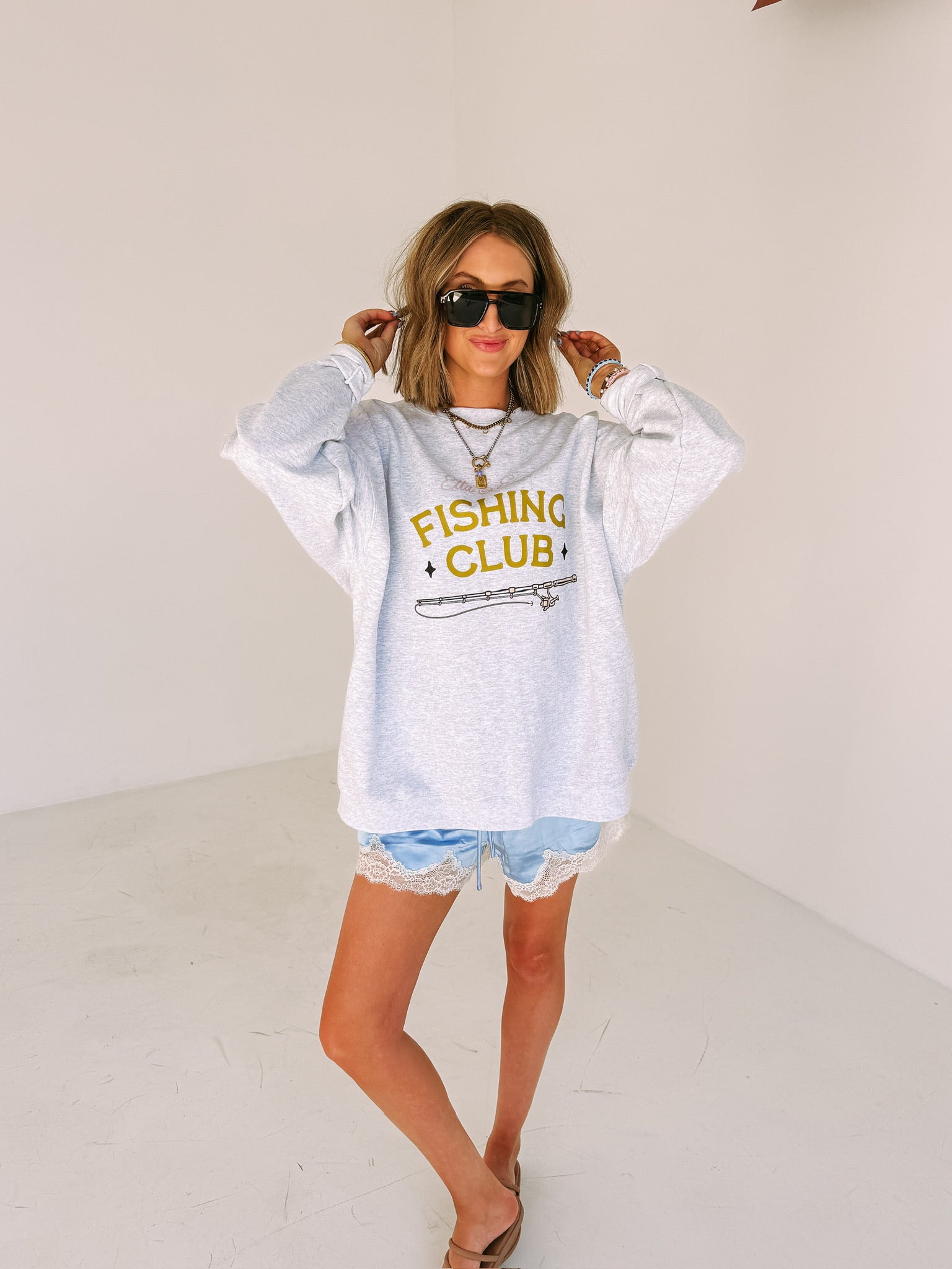 ETTA OG | fishing club sweatshirt - ash