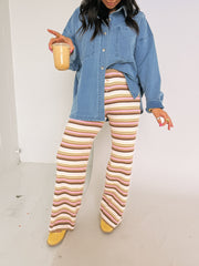 hazelnut stripe comfy pants