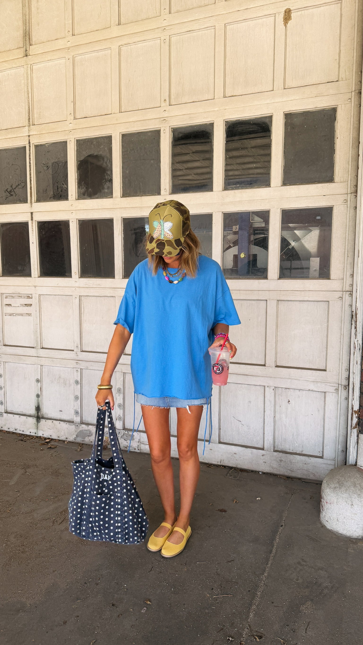 DAVI & DANI | strings attached oversized tee - blue
