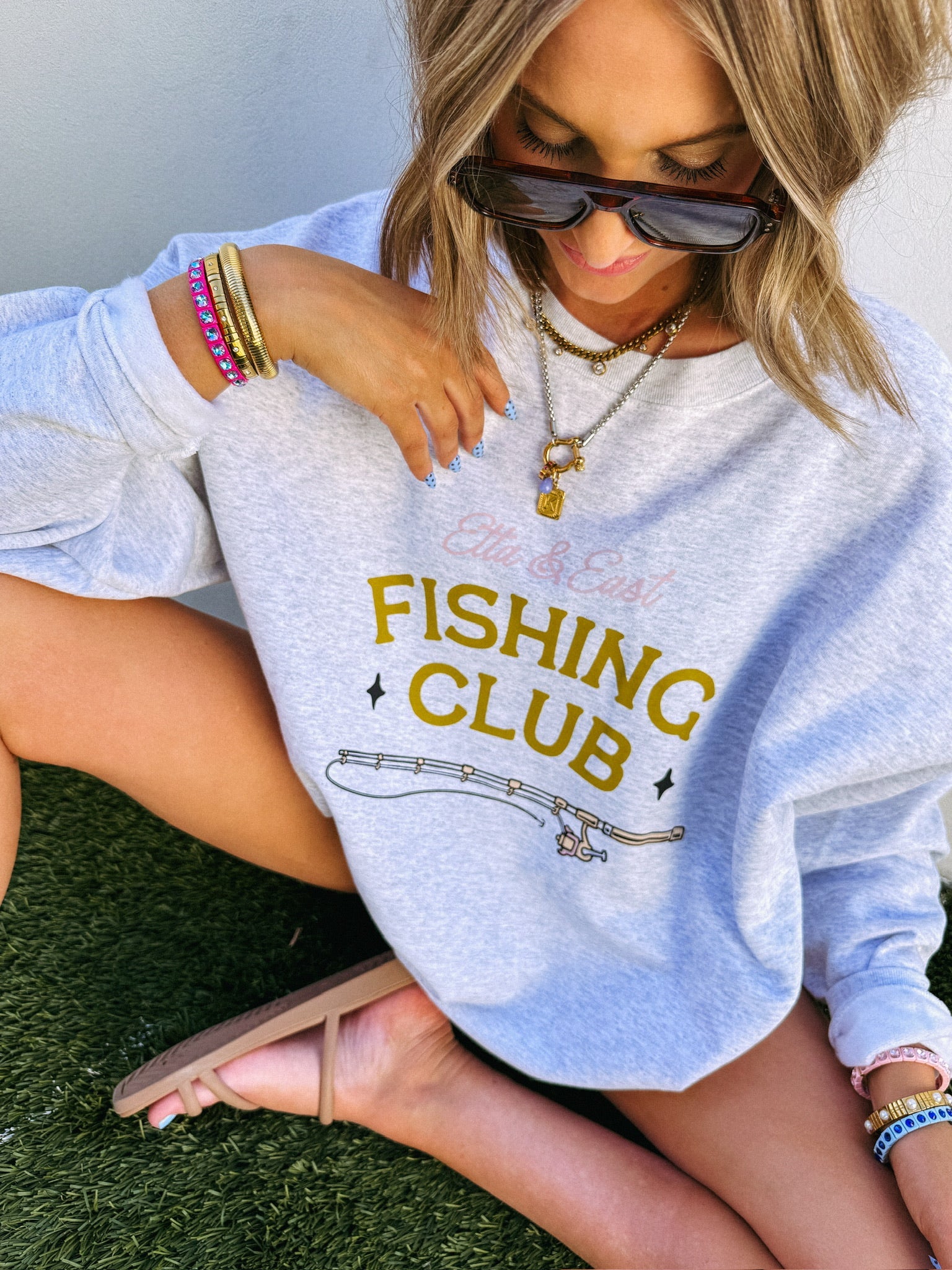 ETTA OG | fishing club sweatshirt - ash