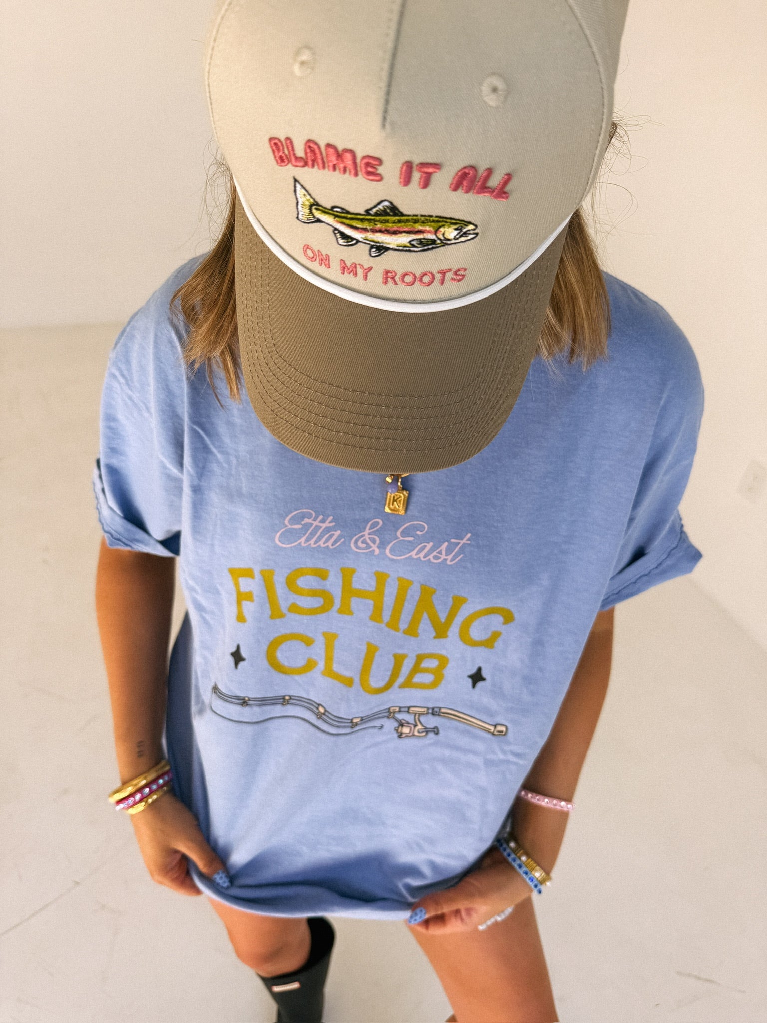 ETTA OG | fishing club graphic tee - denim