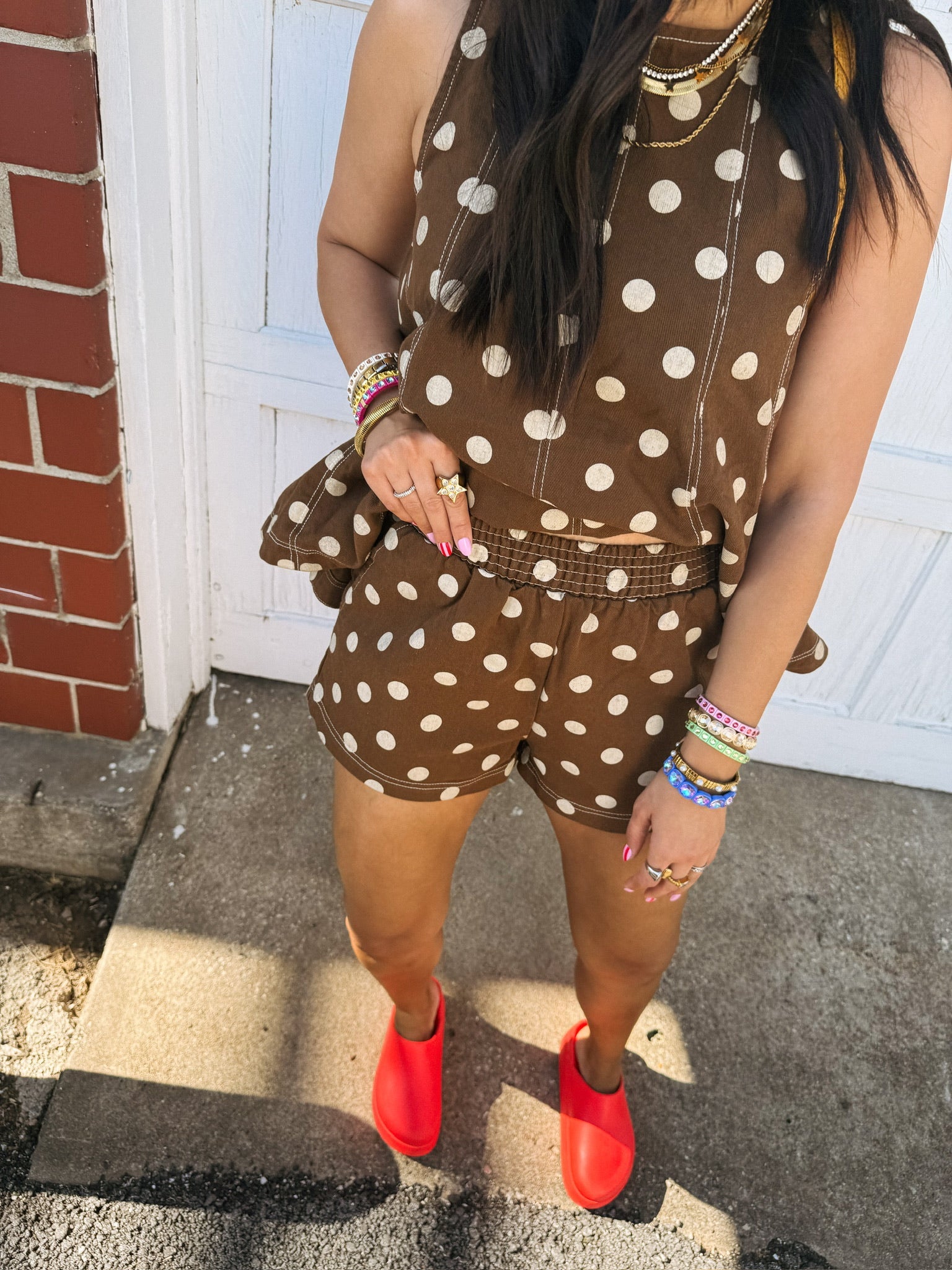 cocoa butter polka dot shorts