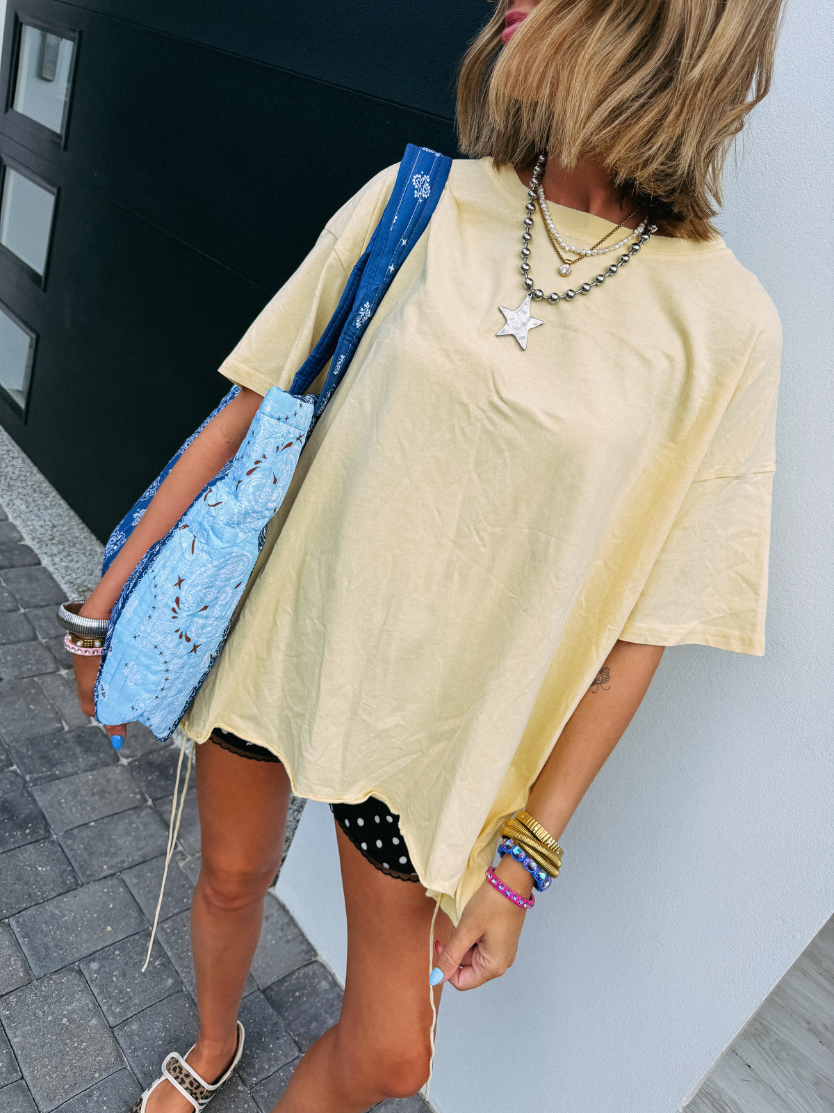 DAVI & DANI | strings attached oversized tee - yellow